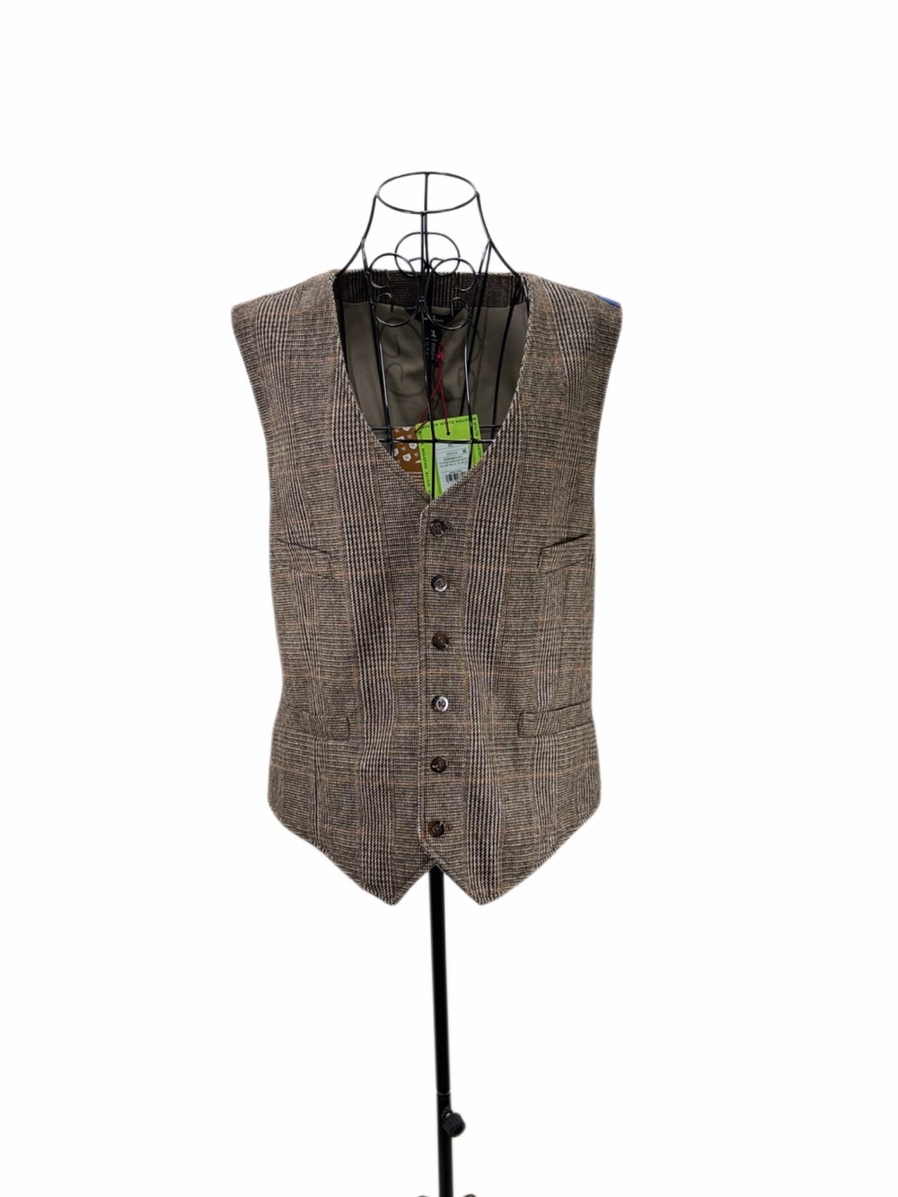 Houston White XL Plaid Vest Patchwork Quilted Back NWT